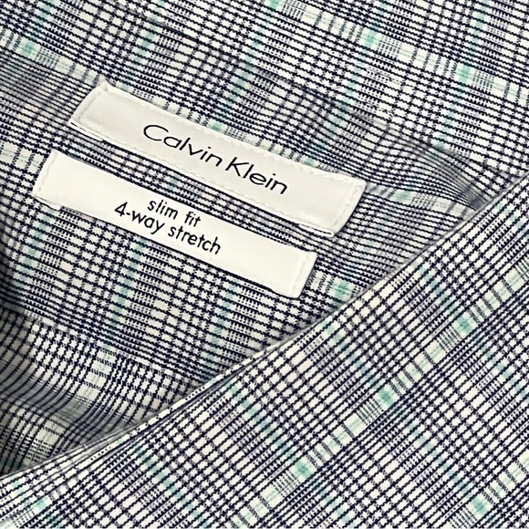 Calvin Klein Slim Fit 4 Way Stretch Mens Button Down Long Sleeve Shirt - Picture 4 of 6